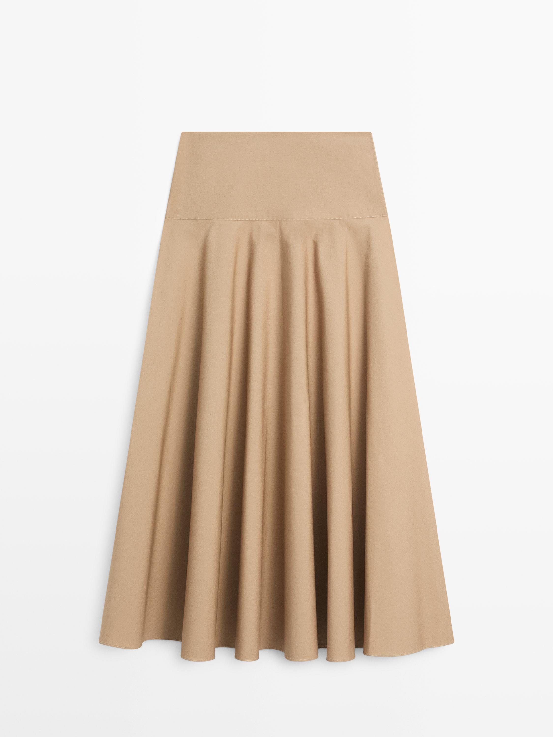 Flounce midi skirt with yoke detail